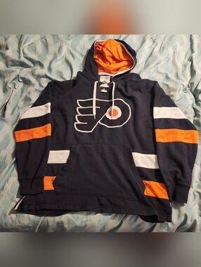 Vintage Philadelphia Flyers Hoodie NHL CCM Hockey Sports Men’s Size Large